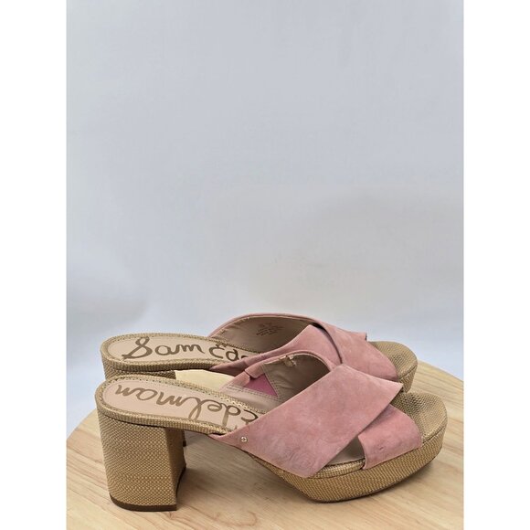 Sam Edelman Womens  Jayne Platform Mule Sandal Shoes  Dusty Rose Suede Sz 11 - Picture 1 of 8